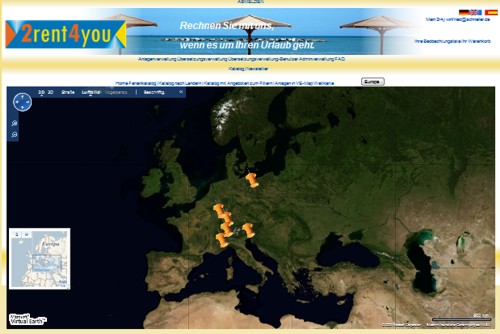 ScreenShot der Virtual Earth Seite